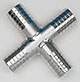 ½" Stainless Hose Barb Cross