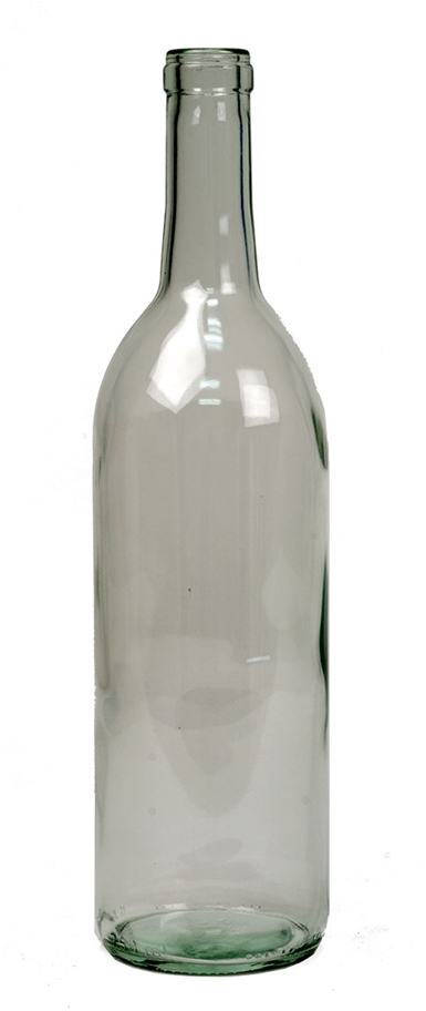 Twelve 750 Ml  Clear Wine Bottles 