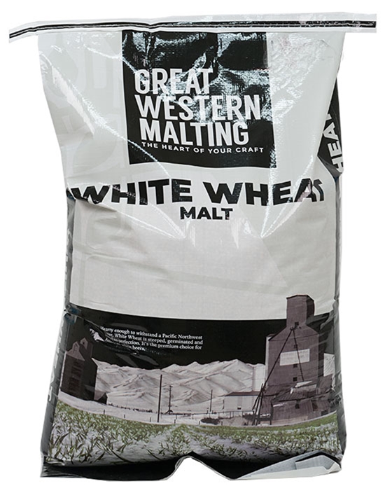 55 Lbs. Great Western White Wheat Malt (Actual Shipping Item)