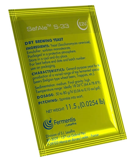 Safbrew S-33 Dry Ale Yeast