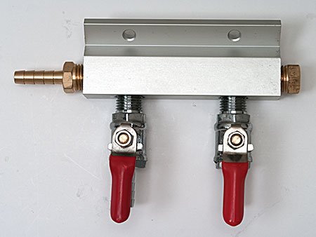 Two Valve 1/4"  Barb Gas Distributor