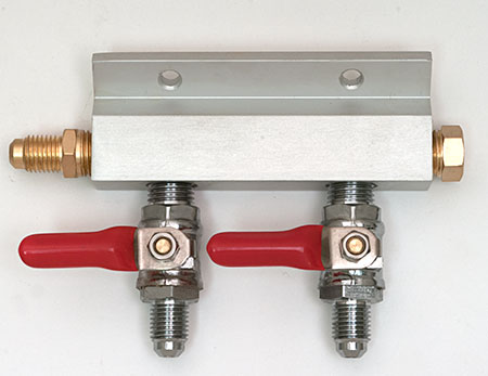 Two Valve 1/4"  Threaded Gas Distributor