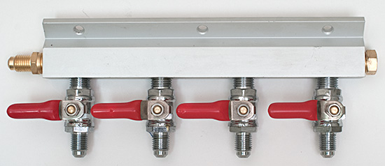 Four Valve 1/4" Threaded Gas Distributor